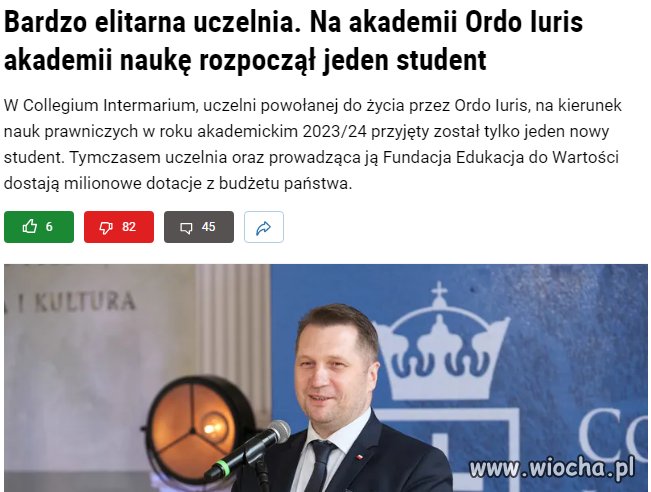 Bardzo elitarna uczelnia