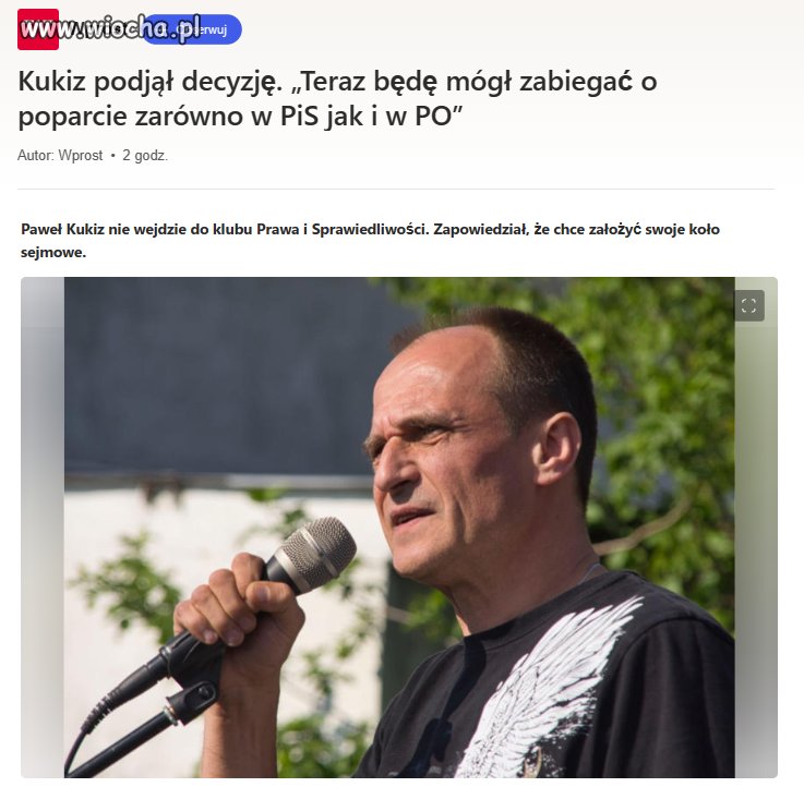 Kukiz podjął decyzję