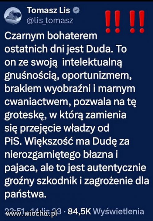 Du*pa to pozostałość dyktatury Kaczyńskiego...