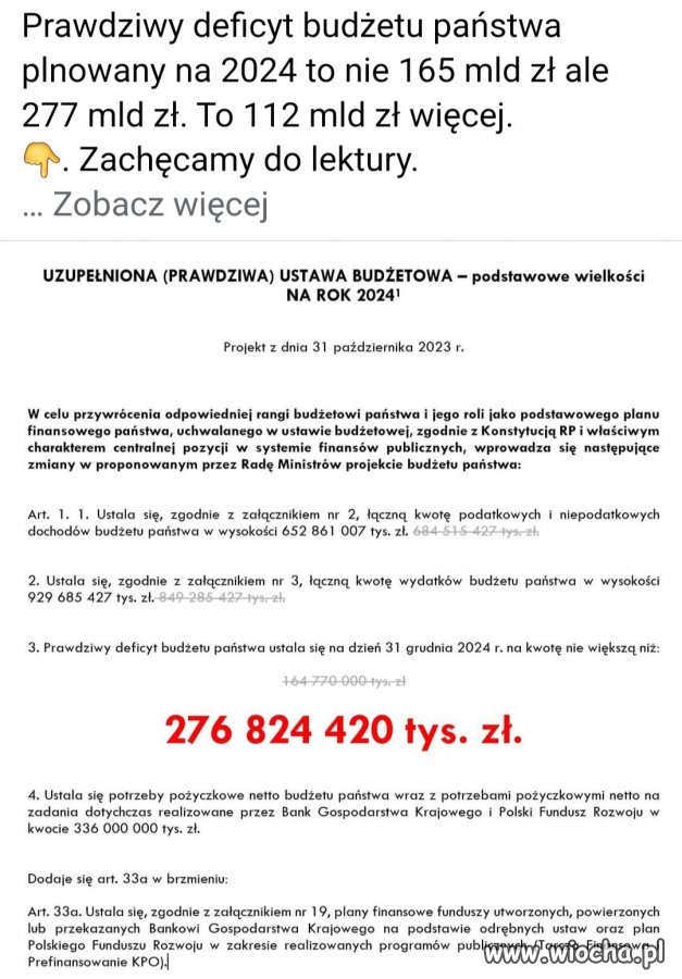 Polska bankrutem po rządach PiS 