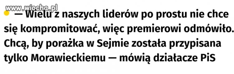 A tak chcieli rządzić dalej