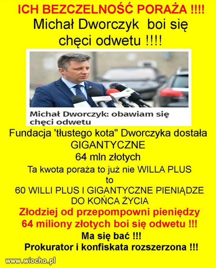 Michał Dworczyk boi się chęci odwetu!!! Ma się czego bać!