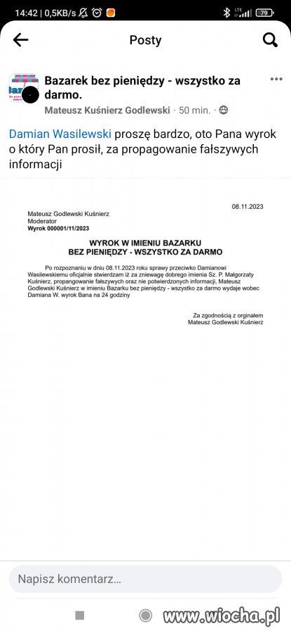 Wyrok na Facebooku 