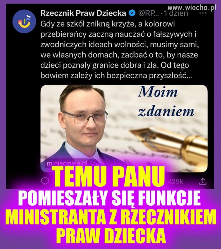 Ten religijny fanatyk powinien zostać rozliczony prawnie.