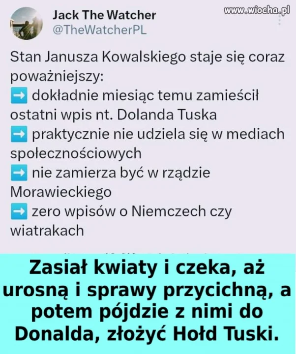 O kurcze, co za odmiana... Ktoś może powie o co chodzi...