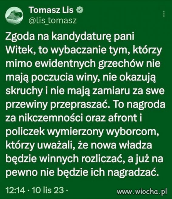 Reasumpcja do więzienia a nie do sejmu!