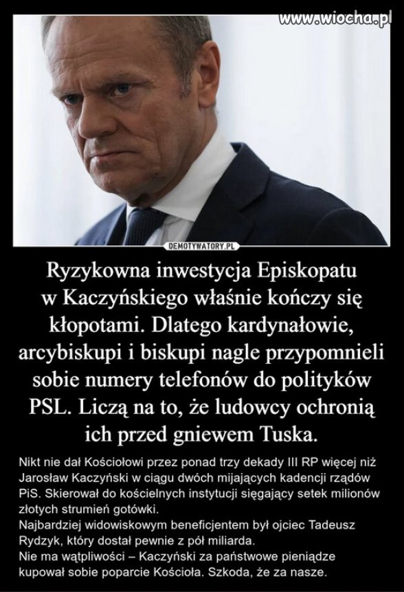 Bo prawdziwa tajemnica wiary, to zloto i dolary...