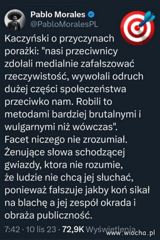 Żenujący dyktatorek, obraził się na cały naród.