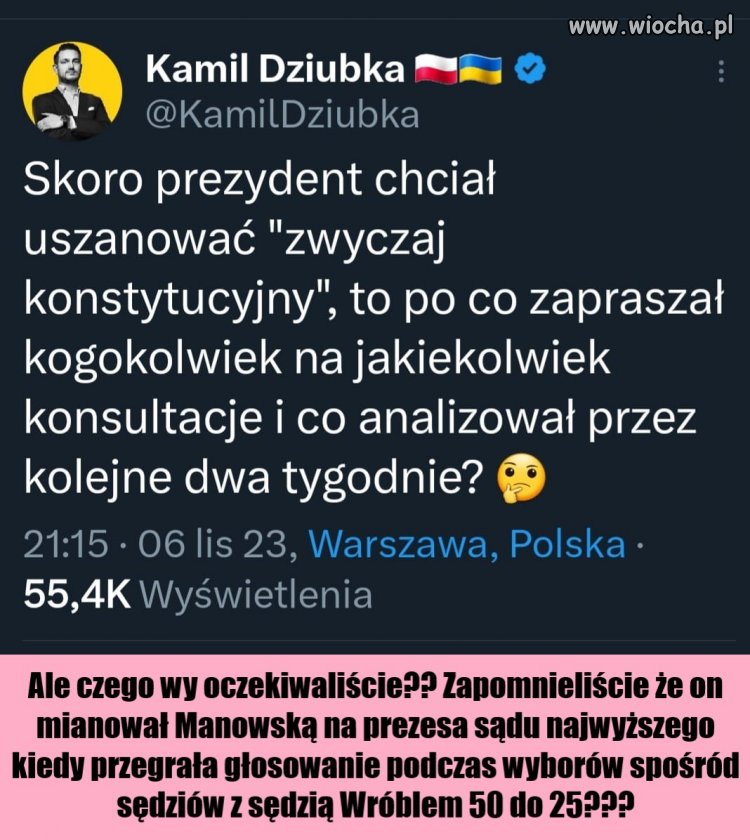 Chciał poczuć się ważny?