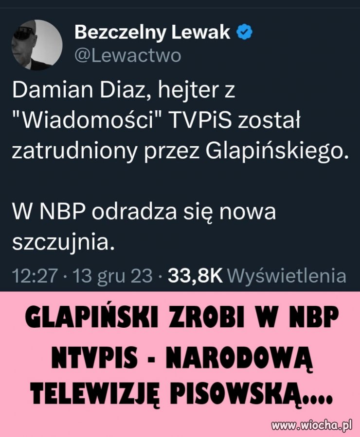 Będzie odpowiadał za treść banerów na elewacji NBP