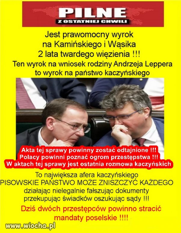 Pierwsi kryminaliści Cyrku Kaczyńskiego wybrani sądownie!