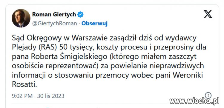 Koniec bezkarności, kolejny sukces adwokata w ostatnich dniach.