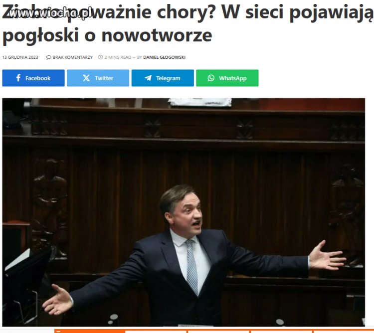 Ziobro chory