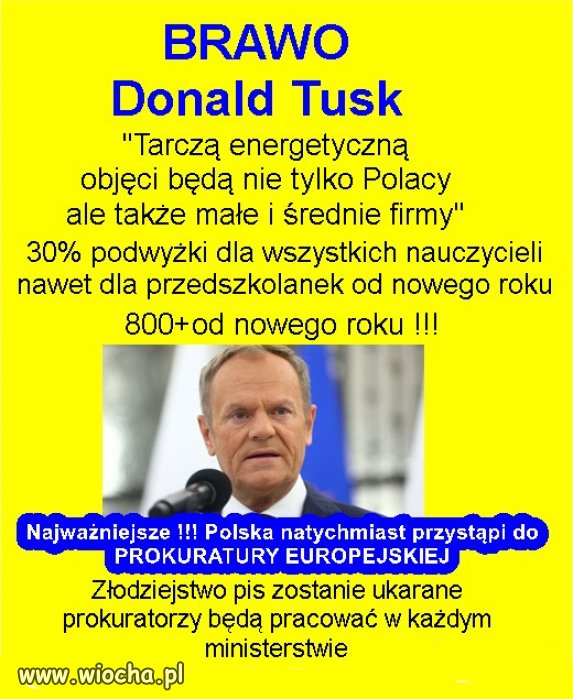 Bardzo Dobrze, tak wyglądają konkretne działania!