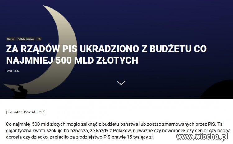 15 tysięcy zł na osobę – tyle wynosi skala złodziejstwa PiS