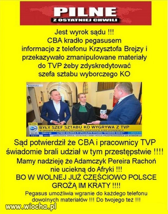 Teraz prokuratura powinna zająć się ludźmi CBA.