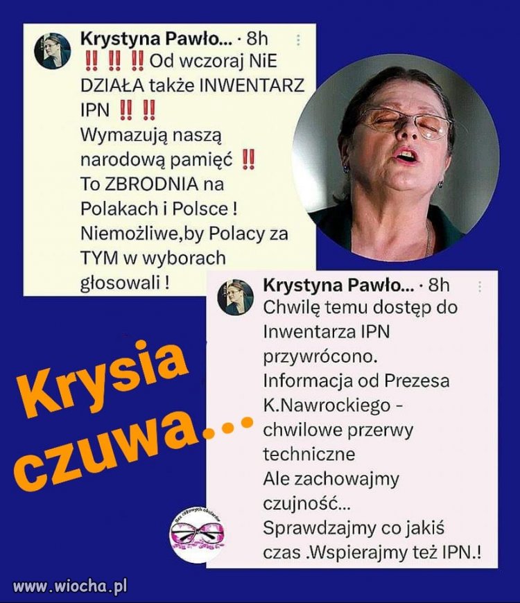 Krycha czujna bo podłoga się trzęsie i koryto zabierają