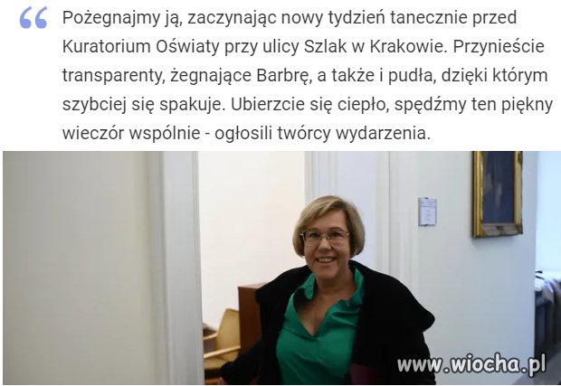 Narzekała na mało oficjalne odwołanie