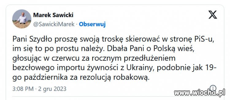 Szydło to krzykliwy szkodnik, który niszczy polską wieś z całym PiS.