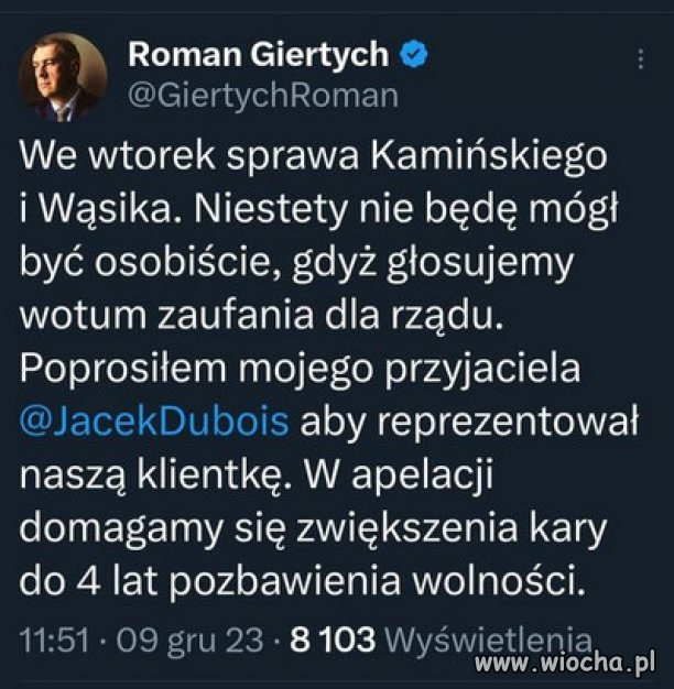 Tak trzymać...za nimi pójdą inni, do pierdla!