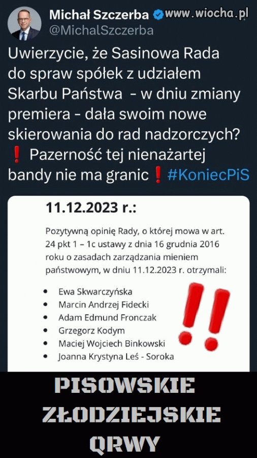 Co za pisowskie szmaty