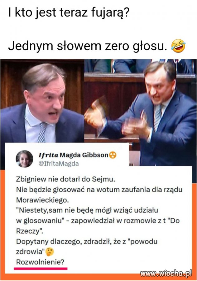 Ziobro dostał sraczki???
