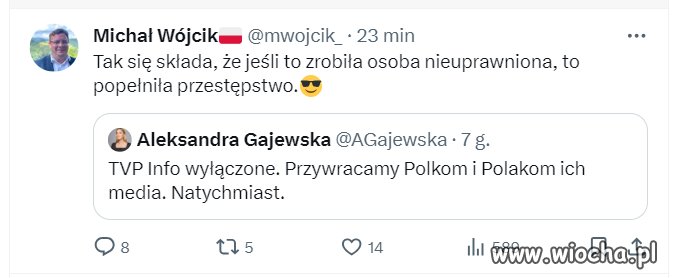Wójcik pisze coś 