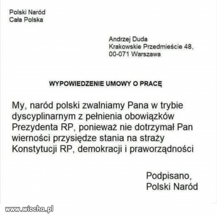 To w żadnym wypadku NIE JEST mój prezydent, 