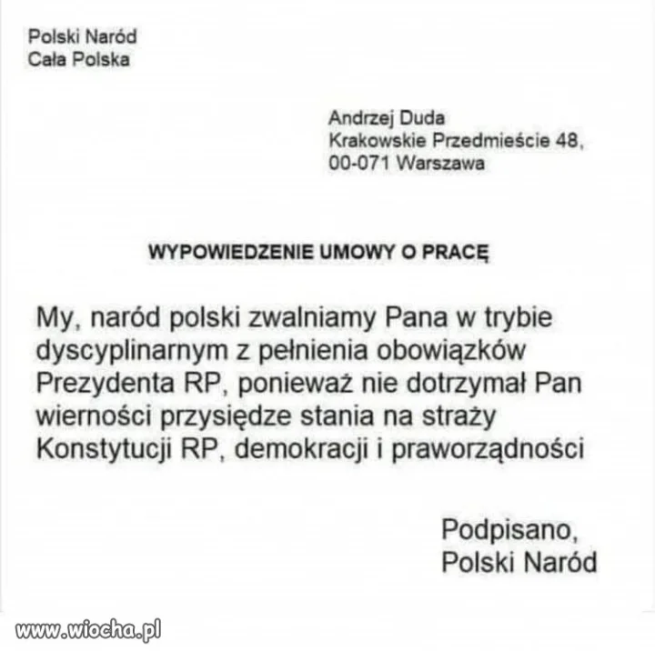 To w żadnym wypadku NIE JEST mój prezydent, 