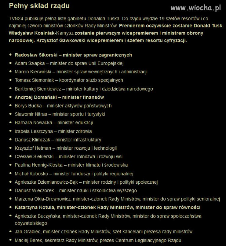 Nowy rząd zostanie zaprzysiężony 13 grudnia. 