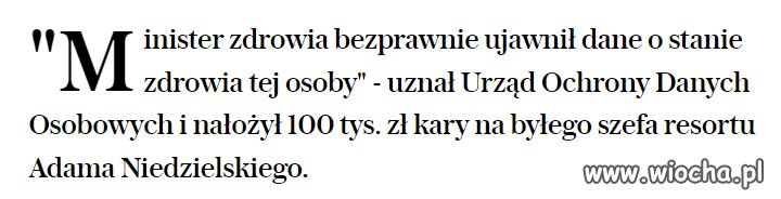 Niedzielski ukarany