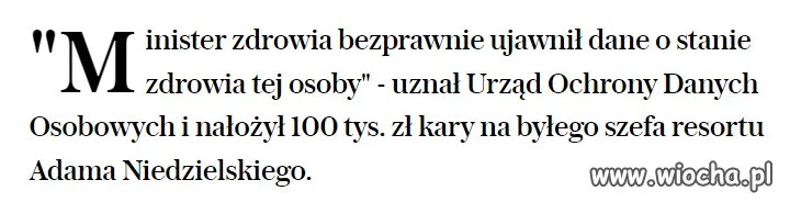 Niedzielski ukarany
