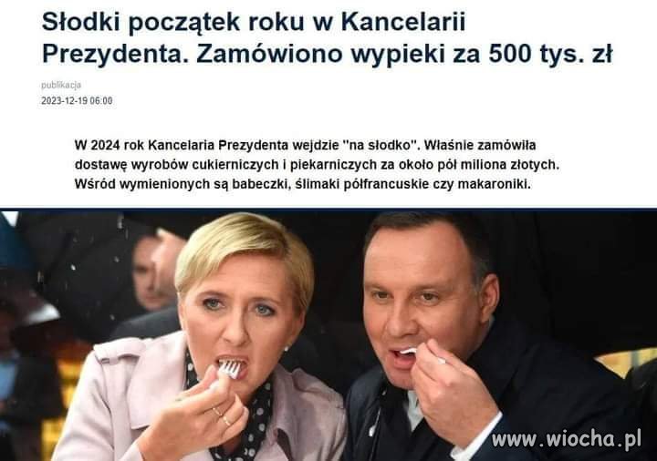 Duda w nowy rok wchodzi z rozmachem "na słodko".