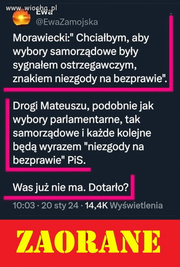Wątpię, że dotarło ale trzeba próbować