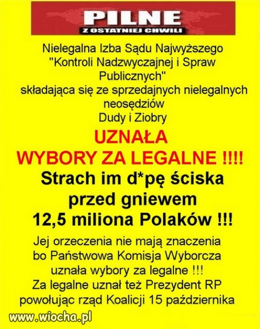 Wybory byly legalne i PiS stracil wladze!!!