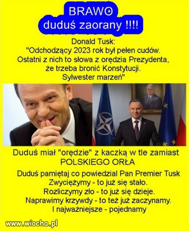 Przemówienie nie było do narodu tylko do kaczorów!