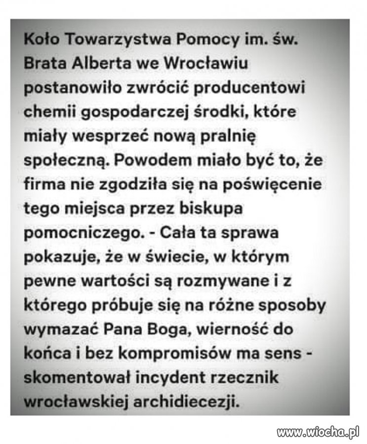 Wolimy prać w wodzie święconej