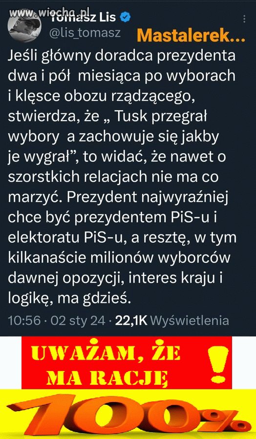 Dokładnie tak jest