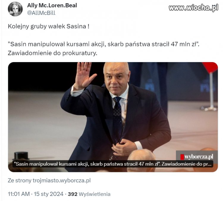 Kolejny wałek Sasina