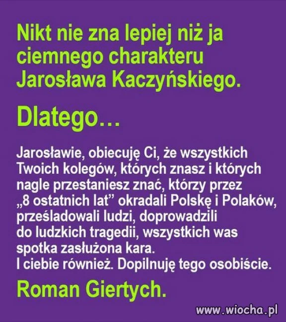 Roman Giertych do Kaczyńskiego. MISTRZ!