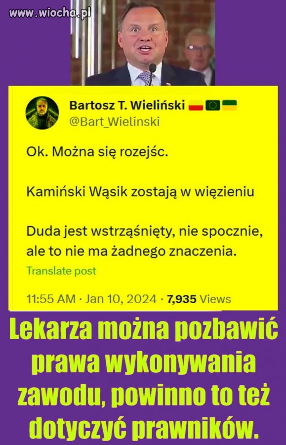 Jestem wstrząśnięta zachowaniem pRezydenta.