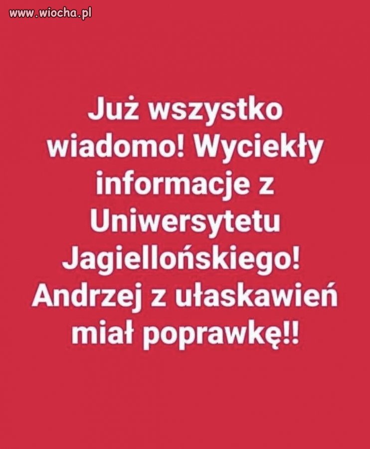 W ogóle nie zdał egzaminu bo na wymagane 87 punktów,  