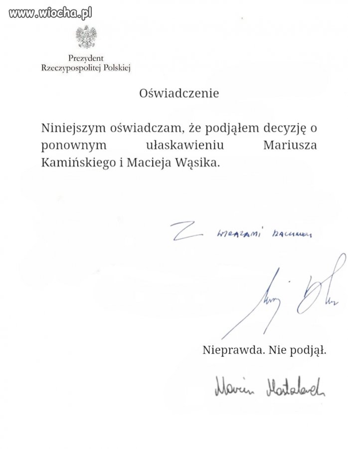 Oświadczenie 