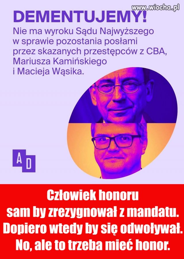 Przestępcy do więzienia a nie do Sejmu.