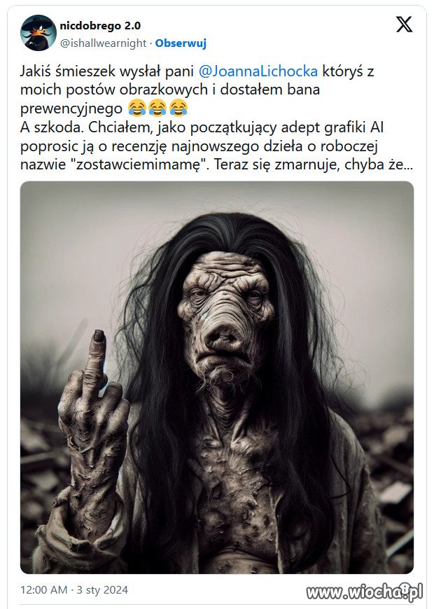 Internauta rozwścieczył Lichocką, ta zablokowała go w sieci.