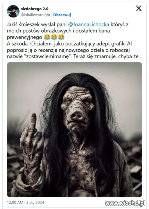 Internauta rozwścieczył Lichocką, ta zablokowała go w sieci.
