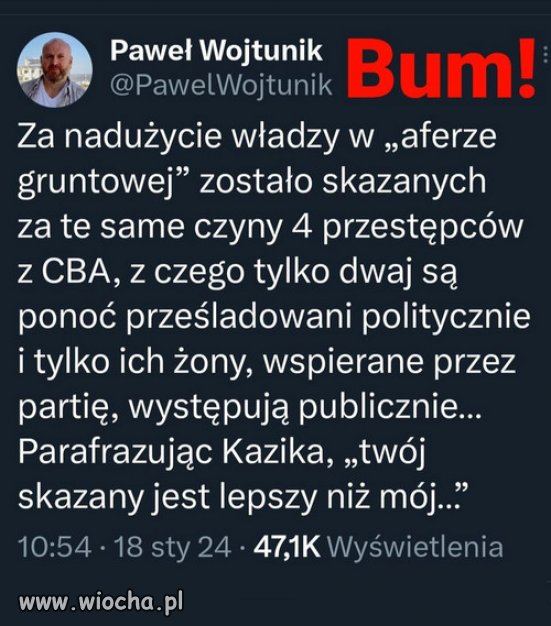 Liczą się tylko ci którzy mogą zaszkodzić, jak zaczna sypac!!