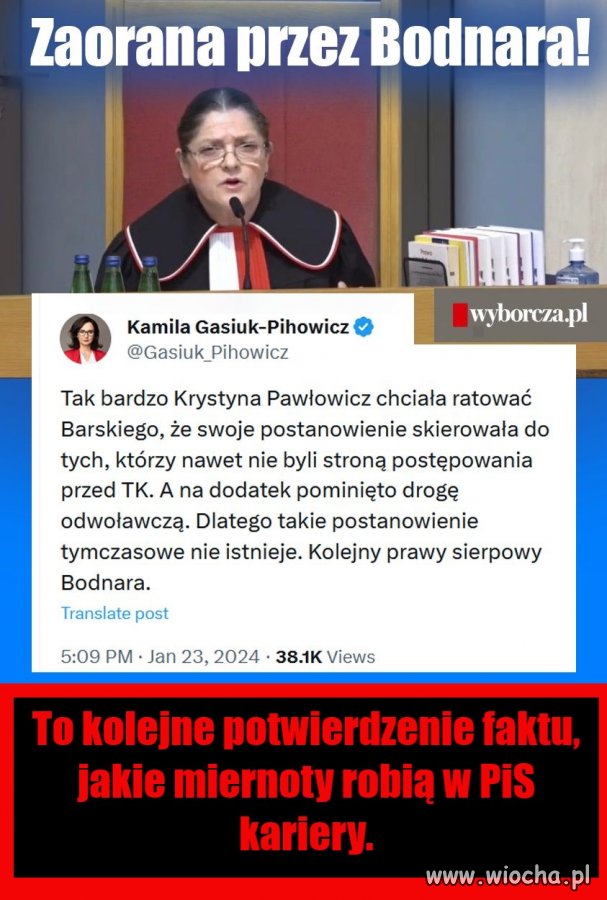 Panna Krysia (oraz prok. Piotrowicz) w TK to kwintesencja 