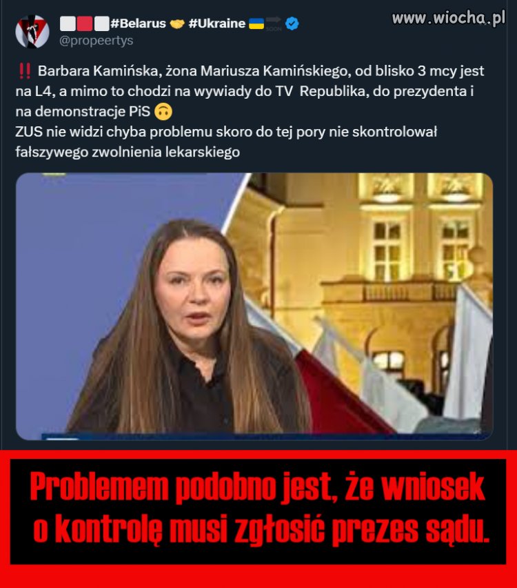 Ciekawe, czy na L4 miała napisane ''leżeć''...