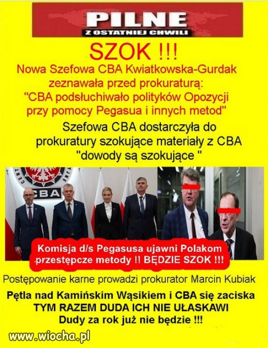 Kamiński Wąsik pis CBA PEGASUS, Pętla się zaciska!